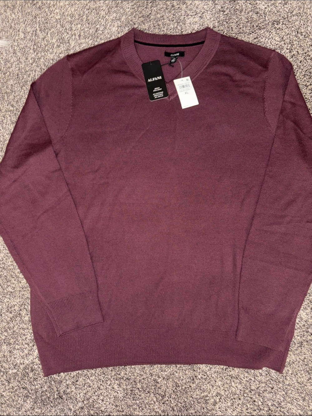 Alfani Men's Crewneck Sweater - Wine